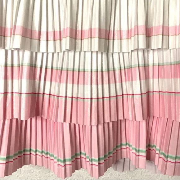 Lucky in Love Pink White Medium Pleated Tiered Skort Athletic Pickleball Tennis - Picture 3 of 6